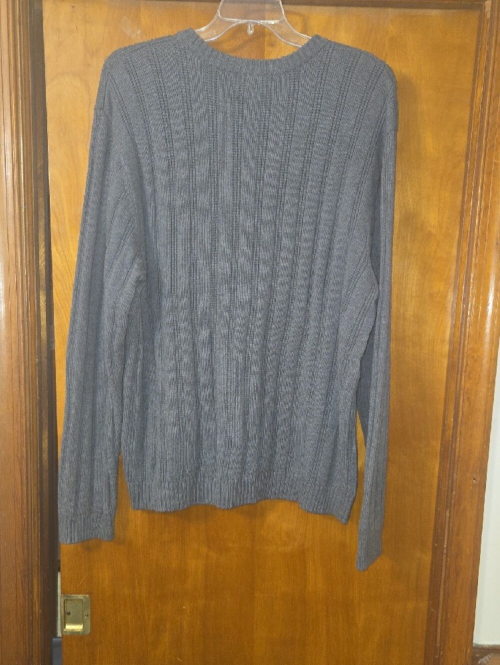 Chaps Gray Ribbed Crewneck Sweater - Picture 4 of 6